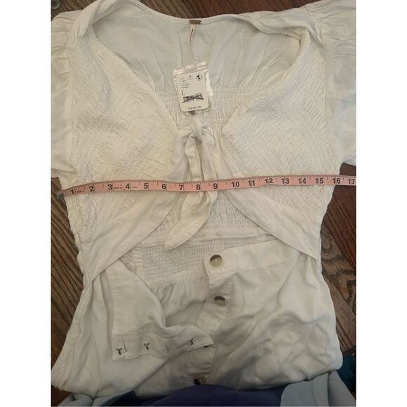 Free People String Of Hearts Maxi Dress Smocked size L - Picture 5 of 7